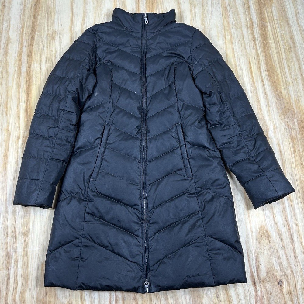 Eddie Bauer EB 550 Premium Goose Down Quilted Full Zip Long‎ Puffer Parka Jacket
